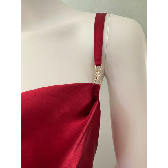 Sophia By Delicates Vintage Red Satin Slip Dress Night Gown size Large - Picture 5 of 7